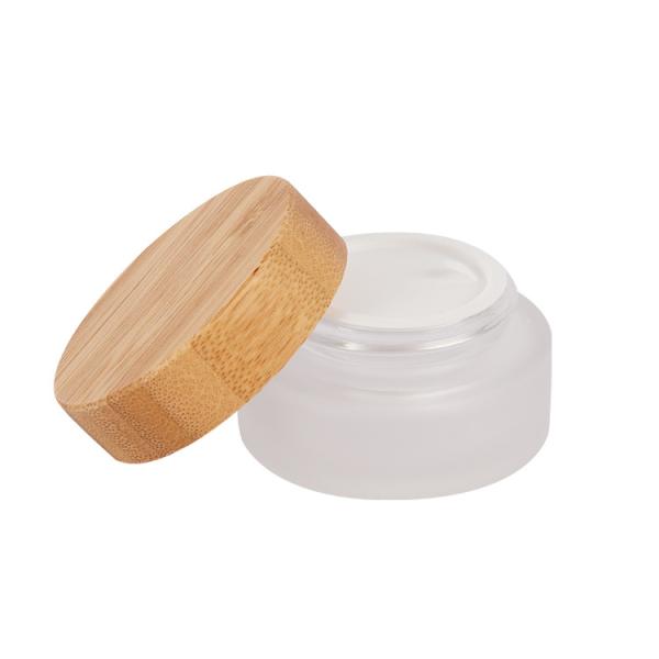 10ml 30ml 50ml 100ml 150ml 200ml 250ml Frosted Glass Cream Jar With Bamboo Lid