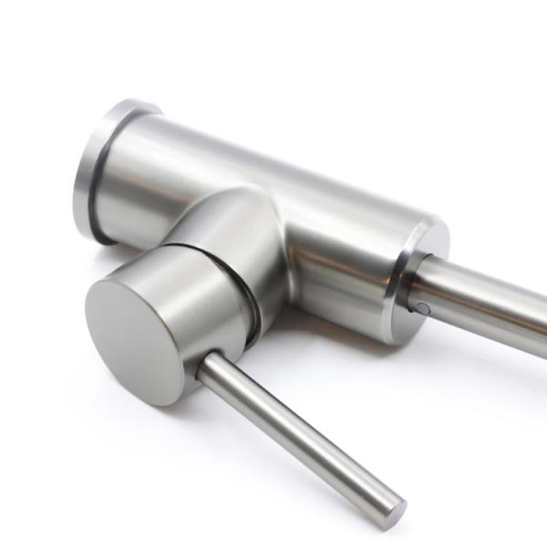Single Hole Brushed Kitchen Sink Faucet Hot Cold Water Taps Stainless Steel Kitchen Faucet