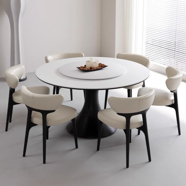 Star Hotel Solid Wood White Leather Dining Room Chairs