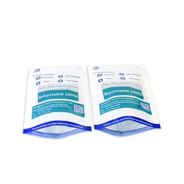 Custom Stand Up Pouch Bags For Food Snacks Recycling Eco-Conscious Enduring Recycled Responsible Packaging