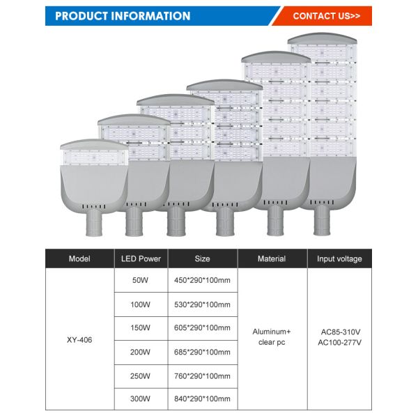 Ip65 Waterproof Street Lamp 50w 100w 150w 200w 250w 300w Led Street Light For Outdoor