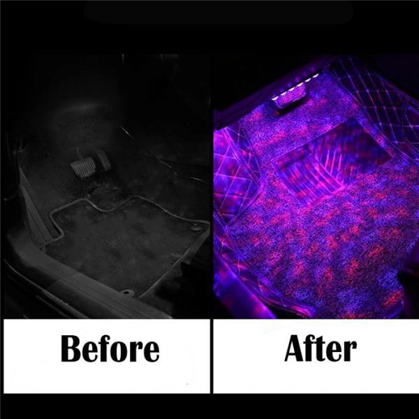 RGB 14.5cm 3.2LM 4pcs USB LED Car Strip Lights