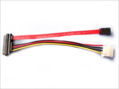 Red Color 7+15pin 22pin SATA Cable Female To SATA Female W/ Molex IDE 4Pin Power