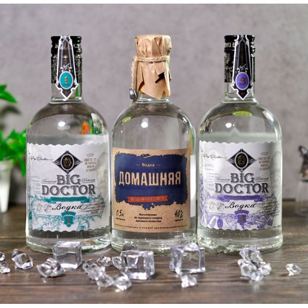 Eco Friendly Adhesive vinyl Vodka Wine Bottle Sticker Printing
