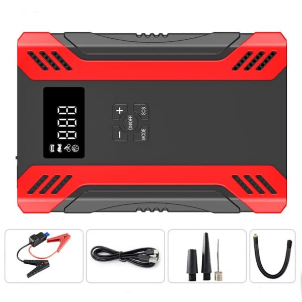 Multifunction Portable Jump Starter 2000A With Air Compressor Car Battery Booster Power Pack