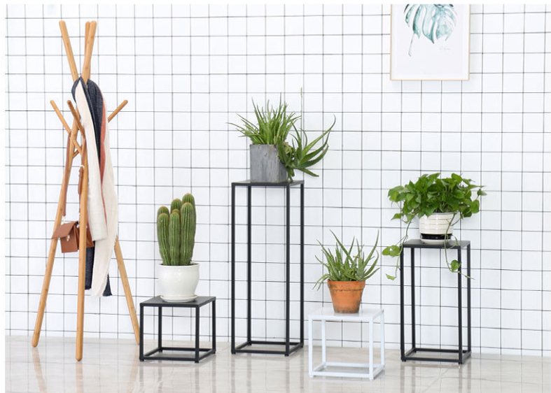 Nordic Square Orchid Metal Flower Stand For Balcony