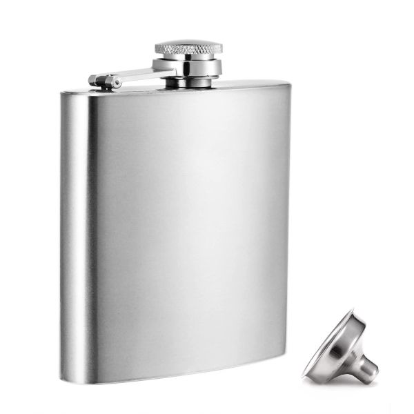 Leather Covered Stainless Steel Wine Flask for Men 8oz Outdoor Hip Flask Product