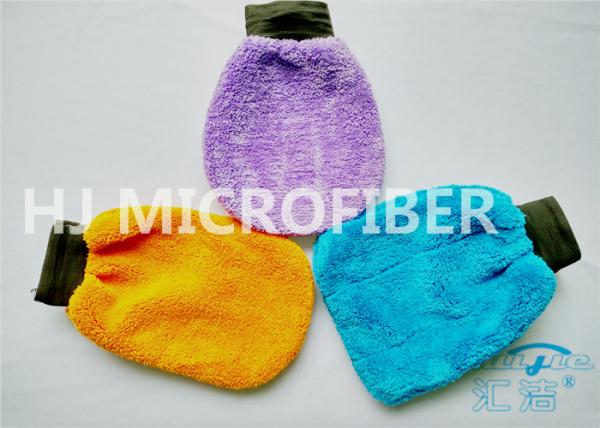 400gsm Coral Fleece Microfiber Wash Mitt , Microfiber Wash Mitt Customized