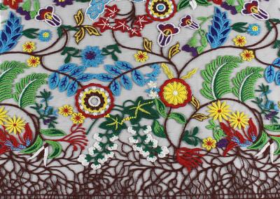 A multi tela bordada floral francesa colorida do laço 3D/tela de rede para meninas veste-se