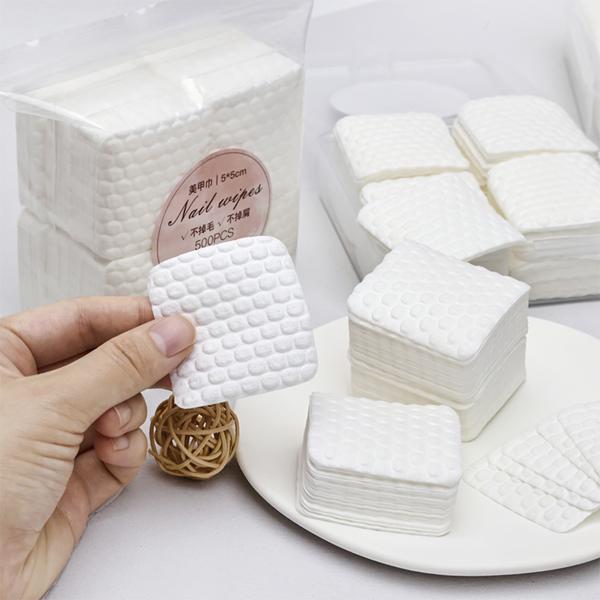 500pcs/bag Lint Free Nail Pads OEM Carré Pads de coton pour les ongles élimineur de vernis