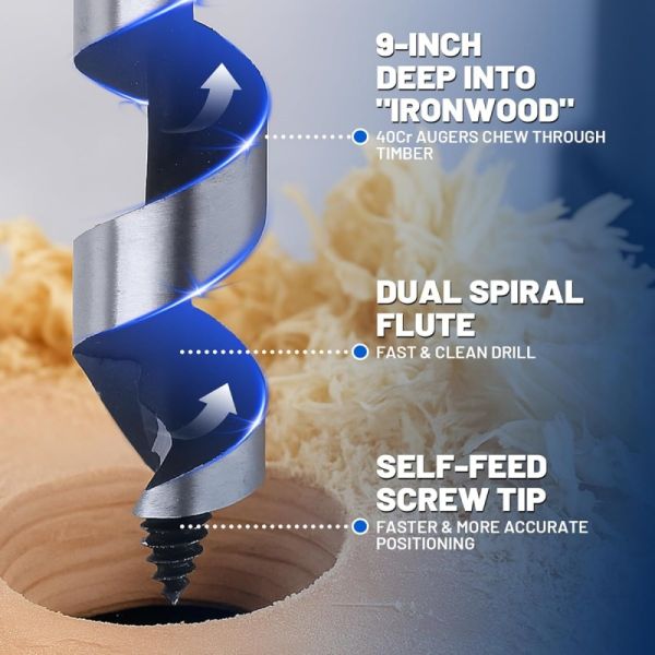 Heavy Timber Metric Wood Drill Bits Construction Hex Shank Wood Drill Bits