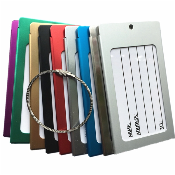 Do cartão de aço inoxidável do metal da bagagem do curso identificação de alumínio do endereço do nome do saco da mala de viagem da bagagem