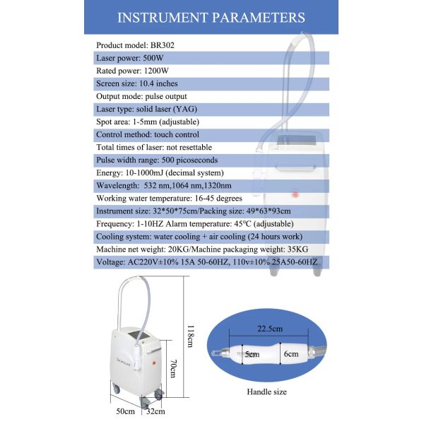 Picosecond Laser Machine Q Switch Nd Yag Laser Tattoo Removal Equipment