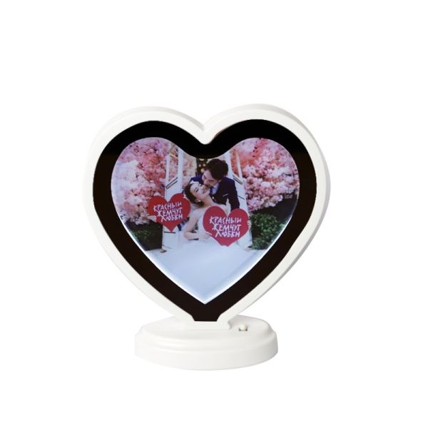 Heart Shape Magic Mirror Sublimation Blank Photo Frame Custom Led Magic Mirror Photo Frame