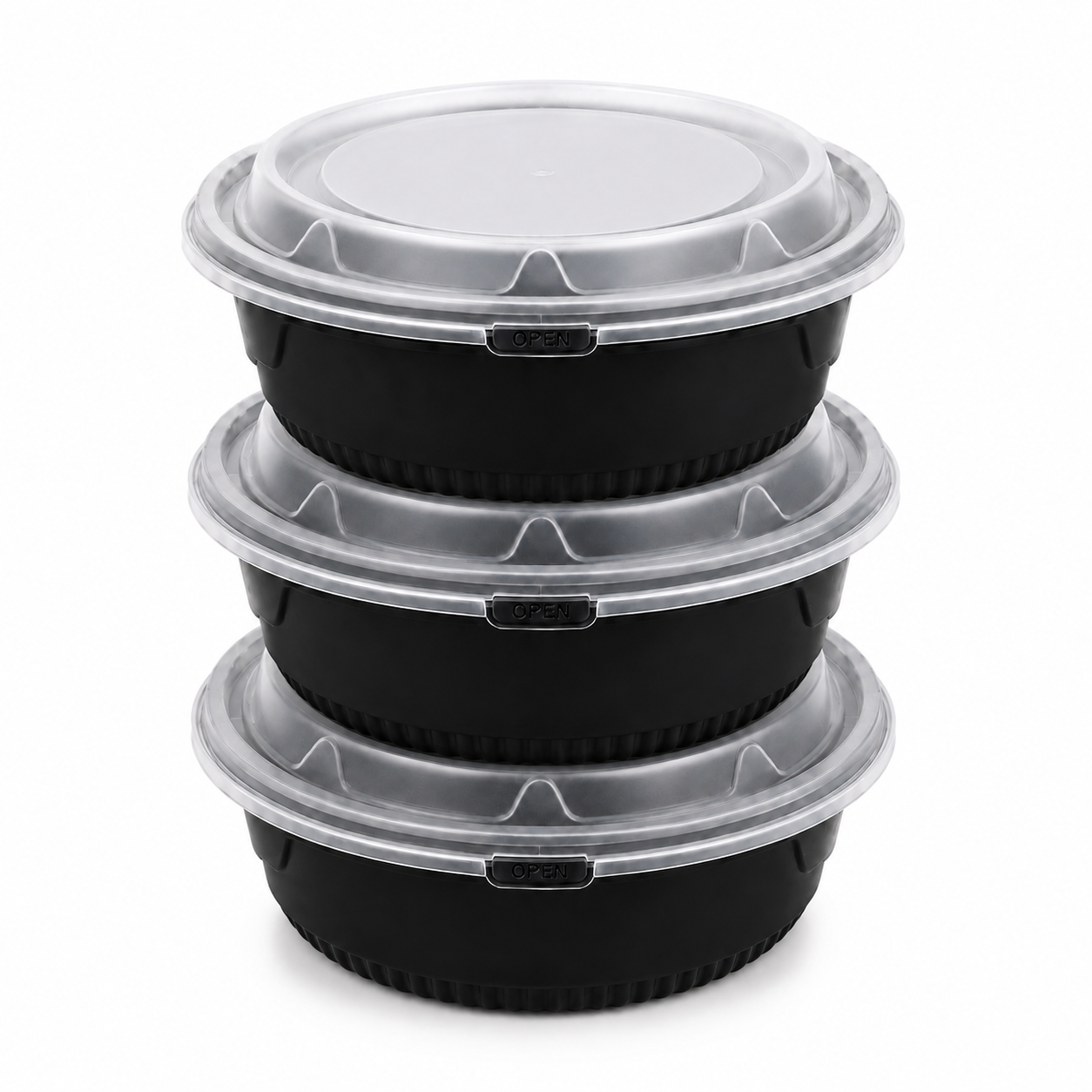750ml Deep PP Takeaway Snap Lock Bowls Tamper Evident Lid Color Options