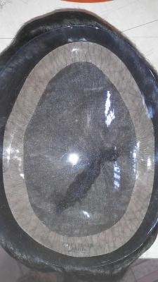 Customized Brazilian Virgin Hair Men Toupee Hairpieces  Mono Base with Npu Around