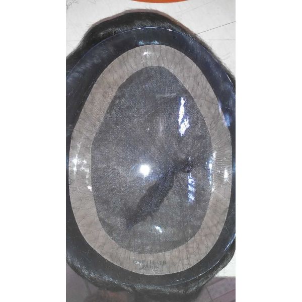 Customized Brazilian Virgin Hair Men Toupee Hairpieces  Mono Base with Npu Around