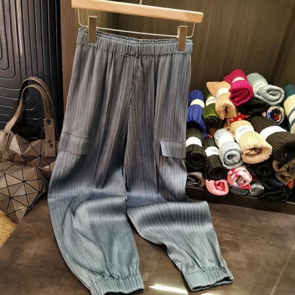 High-End Casual Pants for Spring Nine-Point Jogger Design with Versatile Elastic Waist Loose Slimming Style