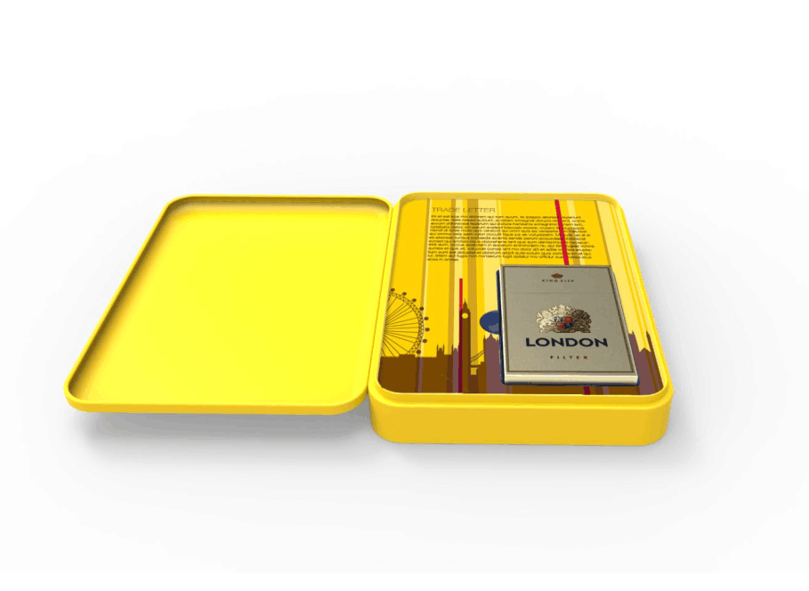 Caixa vazia da lata do metal com espessura articulada da caixa de cigarro 0.23mm da tampa/lata