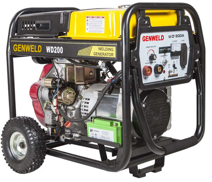 Сила выхода AC 6.5Kw генератора WD200A 200A сварщика GENWELD портативная дизельная