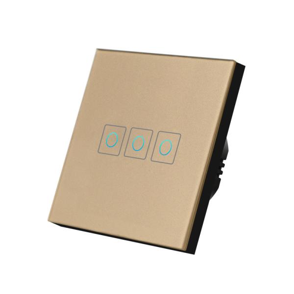 EU Standard Light Switch Touch Panel Glass Switches, 1/2/3/ Gang Sensor Light Switch 220v Led Bulb Light Switches