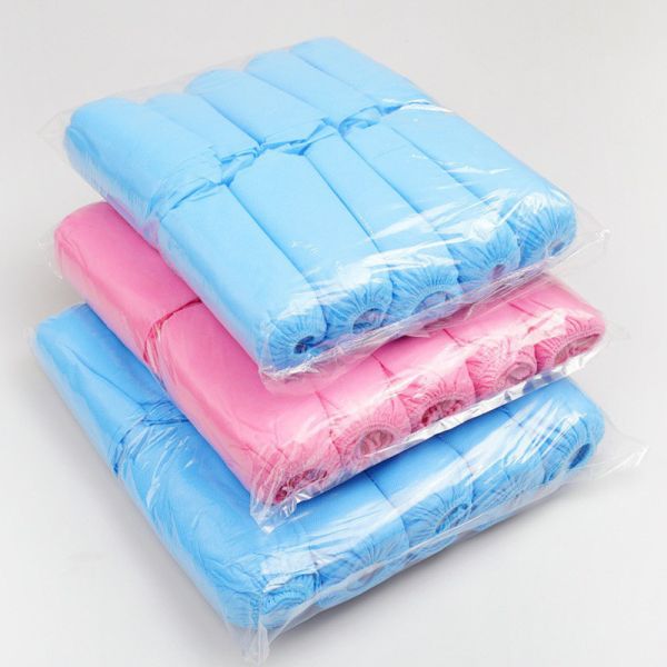 Disposable Shoe Covers White Elastic 20 - 40gsm PP SMS PE CPE Plastic