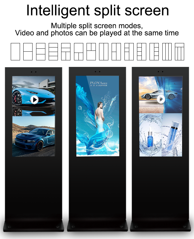 1500 Nits Sunlight Readable Advertising LCD Display , Interactive Outdoor Kiosk