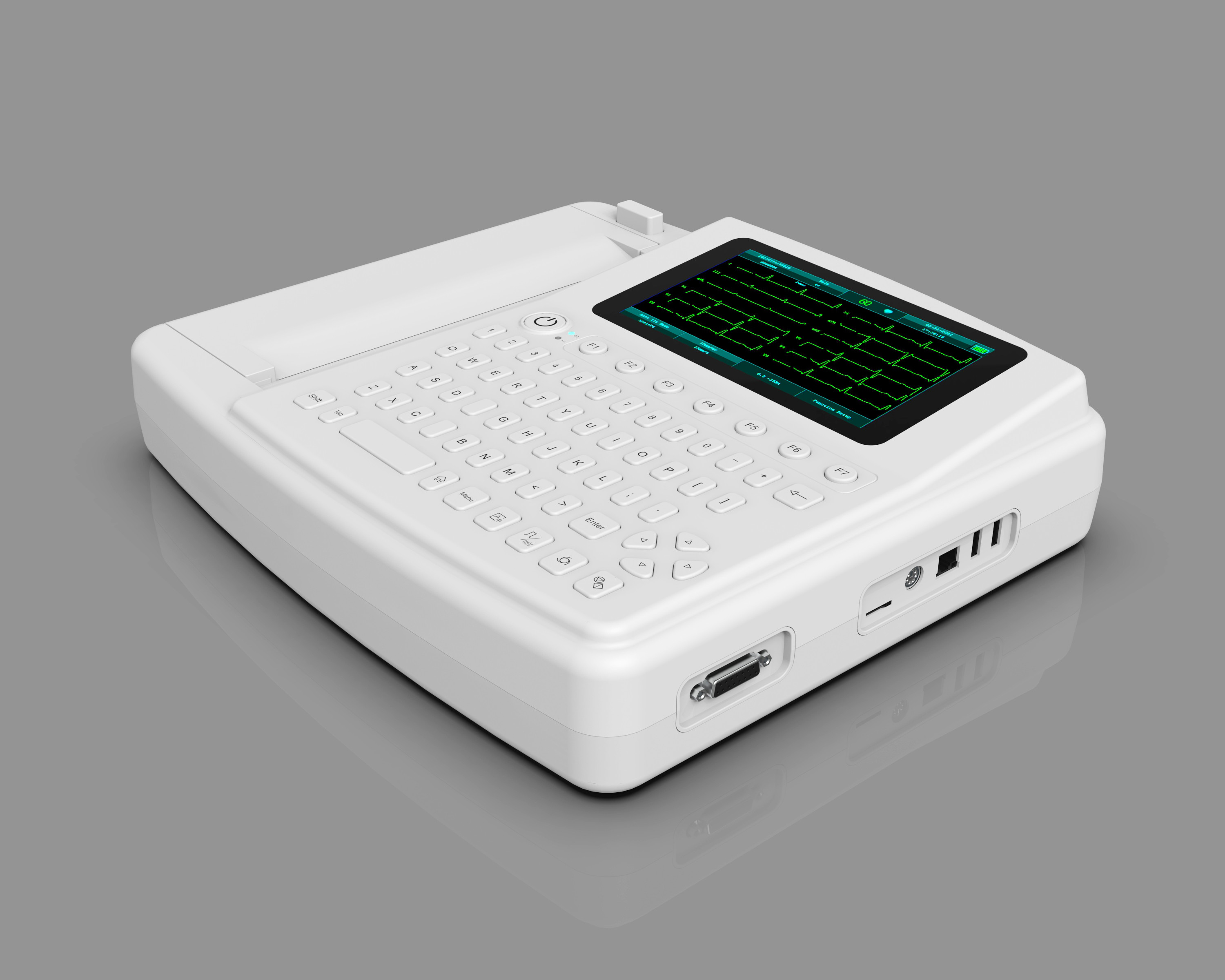 Руководство канала 12 машины 12 электрокардиограммы ECG полной клавиатуры экрана касания с принтером