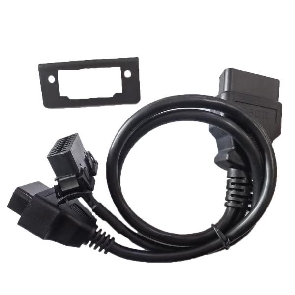 Automotive Black OBD2 Y Cable One To Two Plug Length 50cm ABS Material