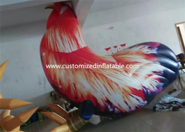 Outside Standing Inflatable Cartoon Characters PVC Rooster Animal Cock Model