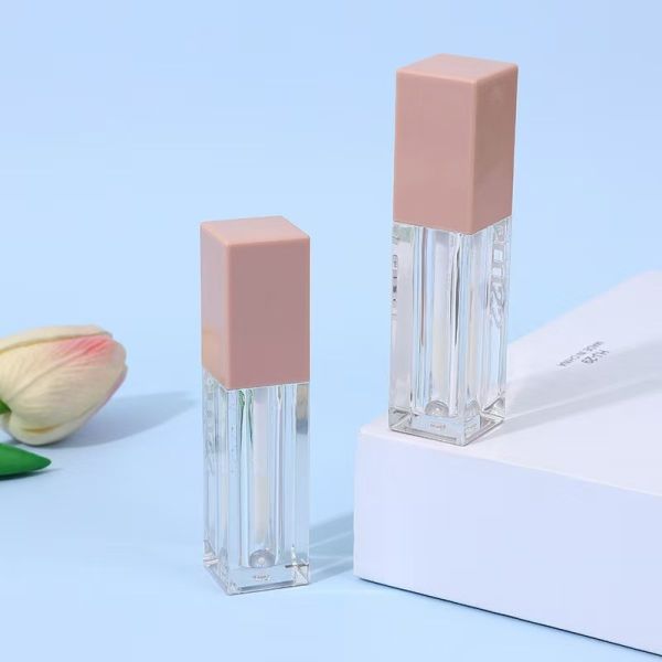 Cuadrado rosa 7ml tubo de plástico para el esmalte labial para el esmalte labial de sombra de ojos líquido de alto brillo