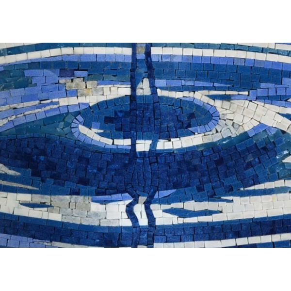 Waterdrop Ruffle Marble Mosaic Outdoor Wall Art Handmade Craft Mirror Patterned Mosaic Tiles