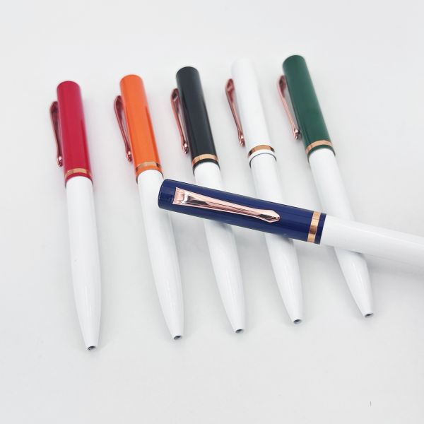 Type de stylo de presse en aluminium à baril à bille stylo à bille de 1 mm stylo à bille classique