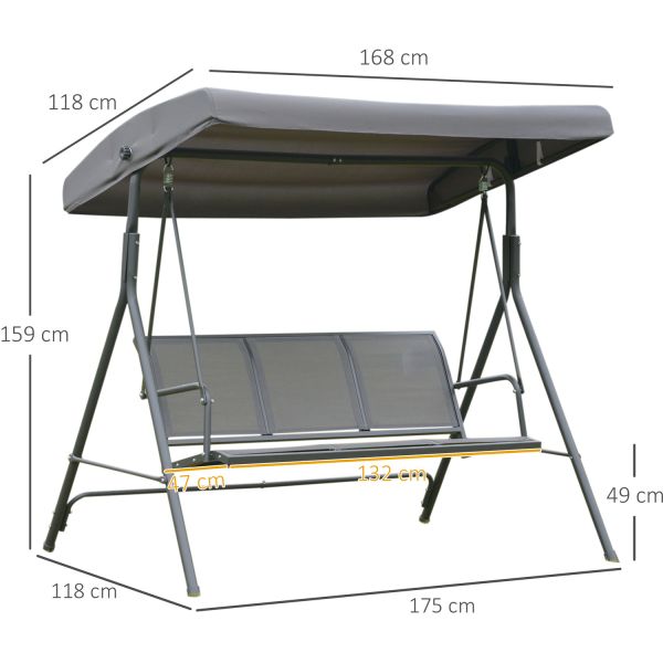 AJUNION 3 Seater Hammock Swing Chair with Canopy Transform Your Porch and Patio Space