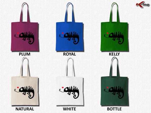 Cotton Tote Bag Women Chameleon in Love - Tote Bag for Women  by loonde GOOD price and best server