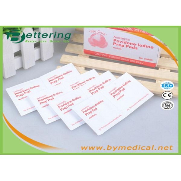 Antiphlogosis Povidone Iodine Prep Pad Wipe Cleanser Swab For Skin Cleaning / Disinfecting