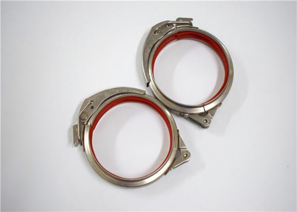braçadeira de aço inoxidável do tubo da liberação rápida de 80mm - de 600mm com o de borracha alinhado
