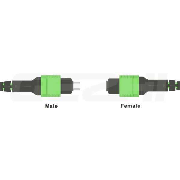12 Core MPO Female Trunk Cable MM OM5 3.0MM Lime Green LSZH Polarity A/B