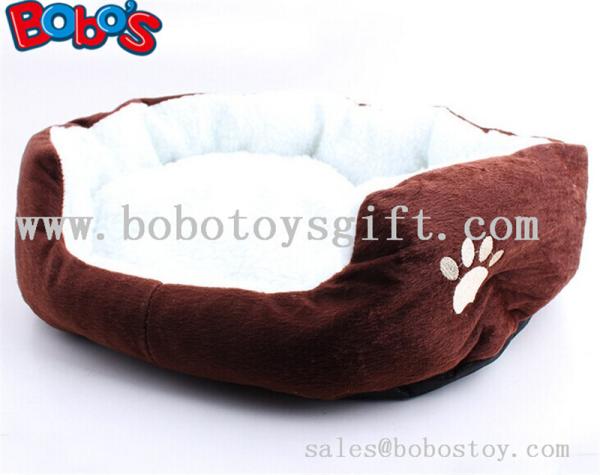 Colorful Warm Plush Material Pet Bed Puppy Dot Cat Bed With Paw Embroidery
