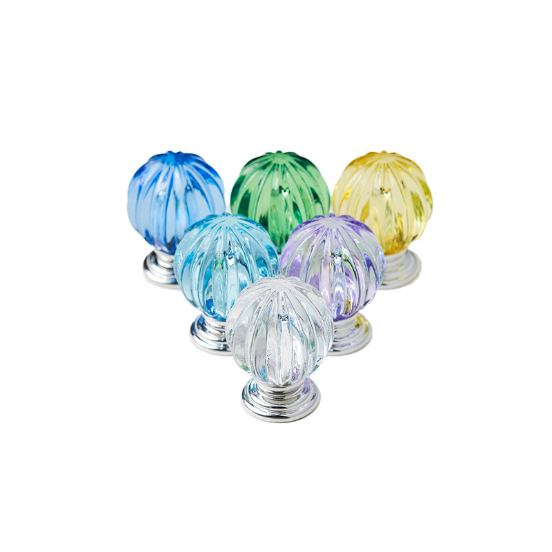 Colored Knobs for Living Room Bedroom Other Spaces-Glass Acrylic Wardrobe Drawer Dresser Bathroom Hotel Apartment Dining