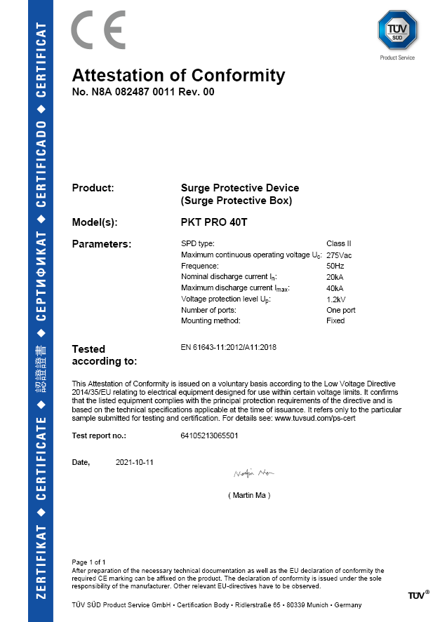 Shenzhen LLH Electrical Co., Ltd. Certifications