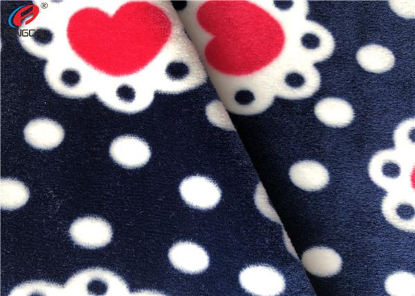 Brushed Printed Velvet Velour Fabric 95% Polyester 5% Spandex For Baby Blanket