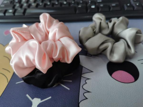 Double Side 25mm Mulberry Silk Scrunchies For Hair Private Logo