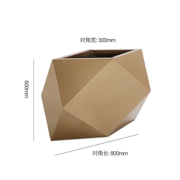 3.0mm Fashionable Polygon Brushed Stainless Steel Planters Home Indoor Decoration