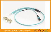 cable de 100G OM3-300 QSFP MTP MPO con 6 aguamarina del conector de Uniboot del duplex de x LC