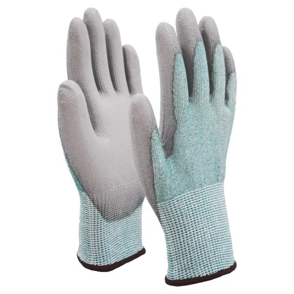 4X42E 13 Gauge PU Palm Industrial Gloves Polyester Liner Wear Resistant Construction Gloves