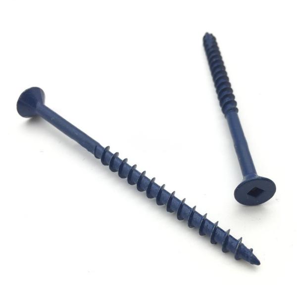 Blue Ruspert Coated Square Stainless Steel Decking Screws Moisture Shield 410 Passivated