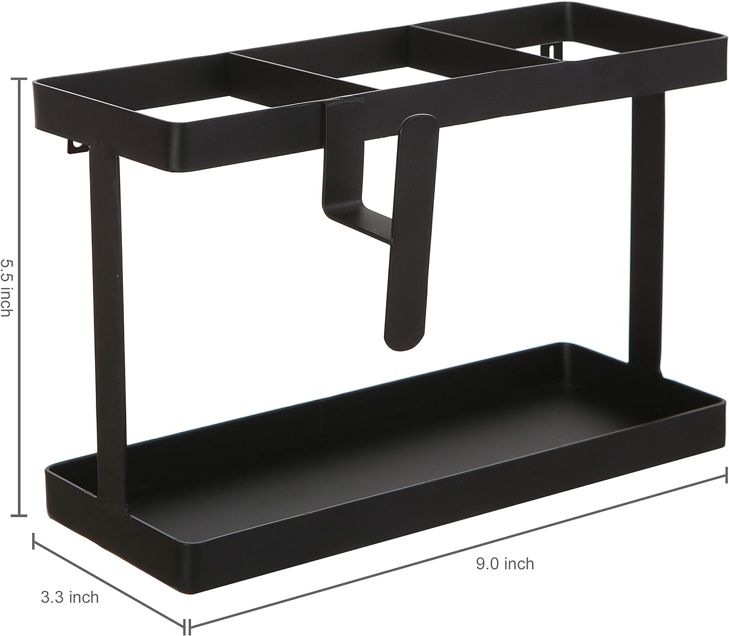 Удобный организатор стола для инструментов для стрижки волос Черный металлический настенный кассир