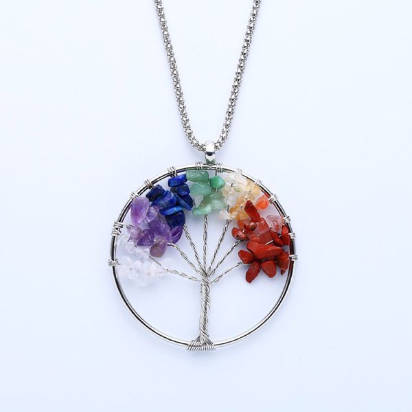 ABKP-021 Technique Polished Crystal Tree Of Life Necklace Timeless Beauty