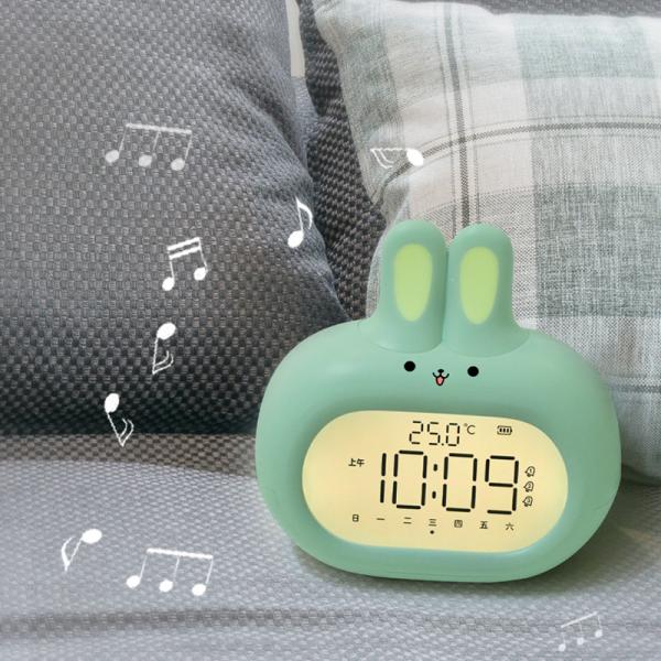 Rabbit Modern Design Dual Function Analog Digital Alarm Clock with Cute Backlight Light for Kids